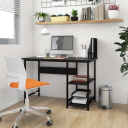 Berkfield Home Computer Desk Black 105x55x72 cm MDF & Metal - Size: 105 x 55 x 72 cm