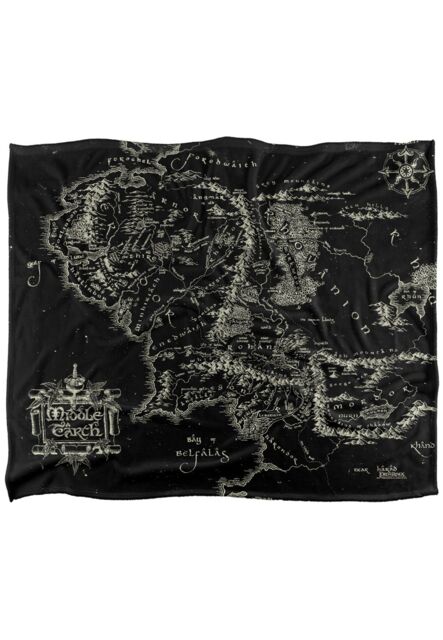 Warner Brothers Lord Of The Rings Logo Officially Licensed Silky Touch Super Soft Throw Blanket 152 x 127 cm in White - image 1