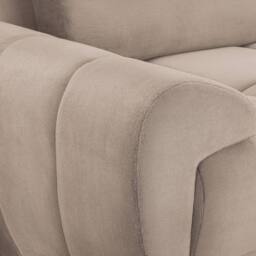 Furnishings For Less UK Zura Mocha Brown Fabric Large Armchair Pillow Back Wooden Legs in Beige - thumbnail 4