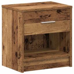 Berkfield Home Bedside Cabinet with Drawer Old Wood 39x28x41 cm in Grey - Size: 39 x 28 x 41 cm - thumbnail 6