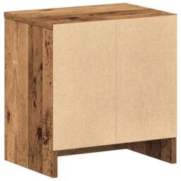 Berkfield Home Bedside Cabinet with Drawer Old Wood 39x28x41 cm in Grey - Size: 39 x 28 x 41 cm - thumbnail 8