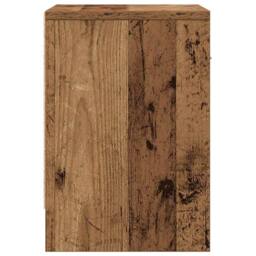 Berkfield Home Bedside Cabinet with Drawer Old Wood 39x28x41 cm in Grey - Size: 39 x 28 x 41 cm - thumbnail 7