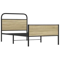 Berkfield Home Bed Frame without Mattress 90x200 cm Sonoma Oak Engineered Wood in Brown - thumbnail 3