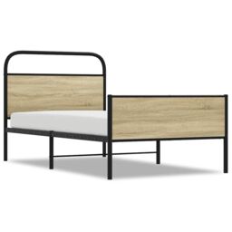 Berkfield Home Bed Frame without Mattress 90x200 cm Sonoma Oak Engineered Wood in Brown - thumbnail 2
