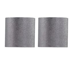First Choice Lighting Set of 2 Silvery Grey Glitter 15cm Table Lamp Shades in Silver - thumbnail 1