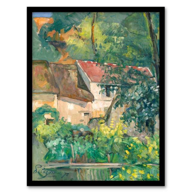 Artery8 Paul Cezanne Framed Wall Art House of Pere Lacroix in Auvers France - Size: A4 - image 1