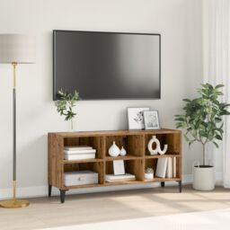 Berkfield Home Old Wood TV Stand Old Wood Engineered wood, Metal Medium Storage in Brown