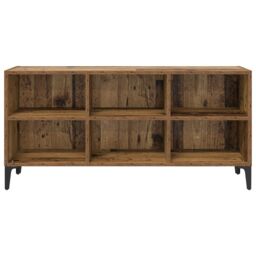 Berkfield Home Old Wood TV Stand Old Wood Engineered wood, Metal Medium Storage in Brown - thumbnail 5