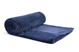 New Edge Blinds Plush Collection Flannel Fleece Super Soft Throw in Blue - Size: 140 cm x 180 cm - thumbnail 2