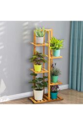 Living and Home Rustic Wooden 5-Tier Potted Plant Stand Display Shelf Rack Holder 103cm H in Brown - thumbnail 3
