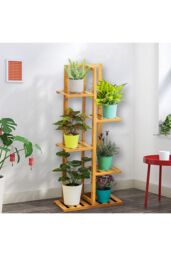 Living and Home Rustic Wooden 5-Tier Potted Plant Stand Display Shelf Rack Holder 103cm H in Brown - thumbnail 6