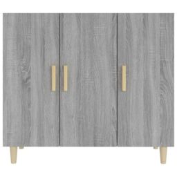 Berkfield Home Sideboard Grey Sonoma 90x34x80 cm Engineered Wood - Size: 90 x 34 x 80 cm - thumbnail 3