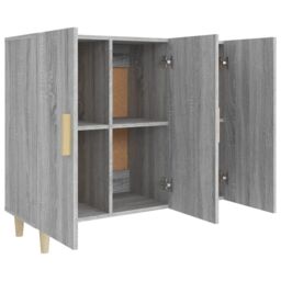 Berkfield Home Sideboard Grey Sonoma 90x34x80 cm Engineered Wood - Size: 90 x 34 x 80 cm - thumbnail 4