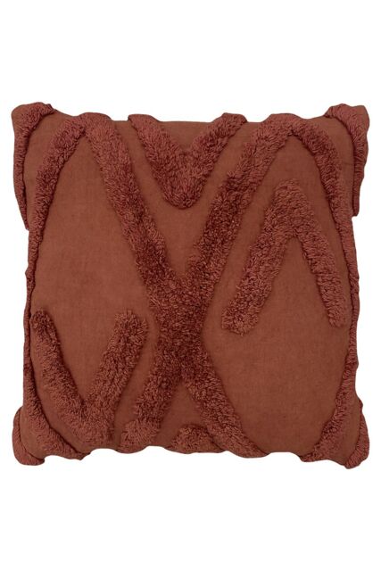 Furn Kamjo Tufted Geometric Cushion in Red - Size: 50 cm x 50 cm - image 1