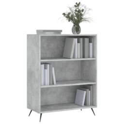 Berkfield Home Bookcase Concrete Grey 69.5x32.5x90 cm Engineered Wood in Black - thumbnail 3