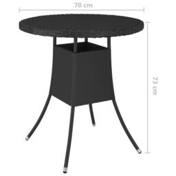 Berkfield Home Garden Table Black 70x70x73 cm Poly Rattan - Size: 70 x 70 x 73 cm - thumbnail 5