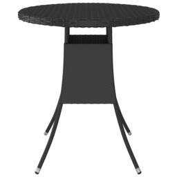 Berkfield Home Garden Table Black 70x70x73 cm Poly Rattan - Size: 70 x 70 x 73 cm - thumbnail 2