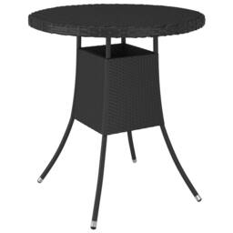 Berkfield Home Garden Table Black 70x70x73 cm Poly Rattan - Size: 70 x 70 x 73 cm - thumbnail 1