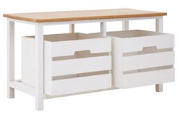 Orsina Compact Design 2 Drawer Bench, Modern Design Chest Of Drawers For Livingroom, Minimalist Storage Chest in Natural - thumbnail 5