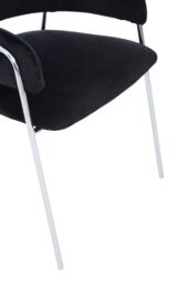 Orsina Tamzin Velvet Dining Chair With Chrome Finish in Black - thumbnail 5