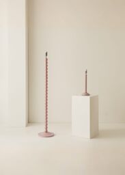 ValueLights Bobbins Painted Rose Pink Freestanding Floor Lamp Base Light in Pale Pink - thumbnail 5
