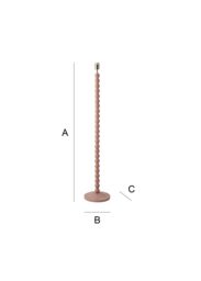 ValueLights Bobbins Painted Rose Pink Freestanding Floor Lamp Base Light in Pale Pink - thumbnail 9