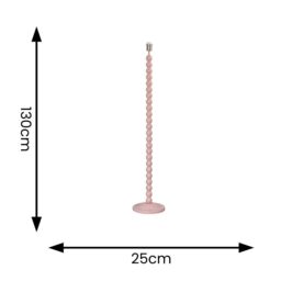 ValueLights Bobbins Painted Rose Pink Freestanding Floor Lamp Base Light in Pale Pink - thumbnail 6
