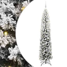 Berkfield Home Stunning Artificial Christmas Tree with 300 LEDs with Stand Green in White - thumbnail 3