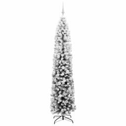 Berkfield Home Stunning Artificial Christmas Tree with 300 LEDs with Stand Green in White - thumbnail 4