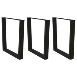 Berkfield Home Dining Table Legs V-Shape 3 pcs Black 80x(72-73.3) cm Steel - thumbnail 2