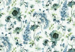 Superfresco Easy Watercolour Floral Blue Green Print To Order 3m x 2.8m Mural - thumbnail 2