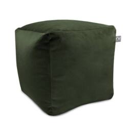 rucomfy Beanbags rucomfy Velvet Cube Bean Bag Pouffe - Soft Stylish Footstool in Emerald - thumbnail 2