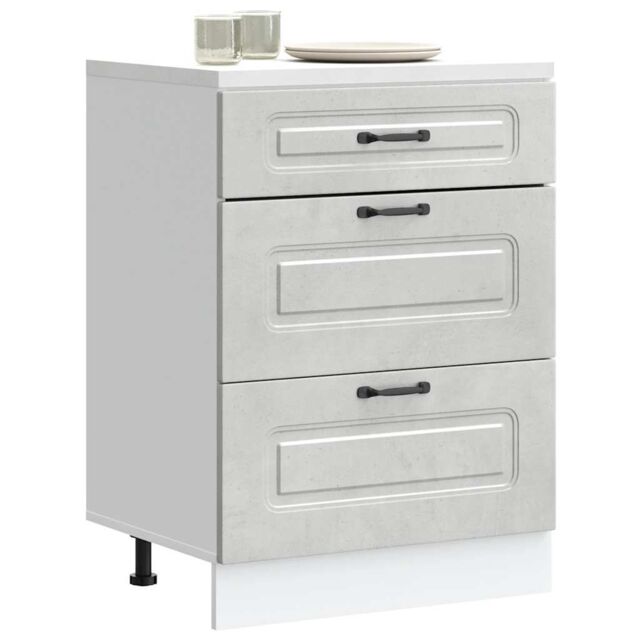 Berkfield Home Kitchen Base Cabinet Kalmar Concrete Grey Engineered Wood - image 1