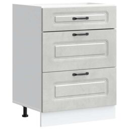 Berkfield Home Kitchen Base Cabinet Kalmar Concrete Grey Engineered Wood - thumbnail 2