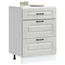 Berkfield Home Kitchen Base Cabinet Kalmar Concrete Grey Engineered Wood - thumbnail 1