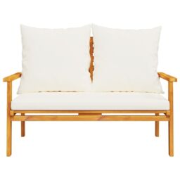 Berkfield Home 3 Piece Garden Lounge Set with Cushions Solid Wood Acacia in Brown - thumbnail 5