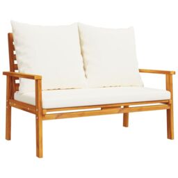 Berkfield Home 3 Piece Garden Lounge Set with Cushions Solid Wood Acacia in Brown - thumbnail 4