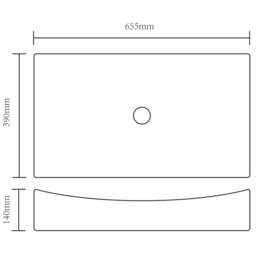 Berkfield Home Elegant Ceramic Bathroom Sink Basin Black Rectangular - thumbnail 6