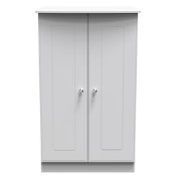 Ready Assembled 2 U Albert 2 Door Midi Wardrobe (Ready Assembled) in Grey - thumbnail 1
