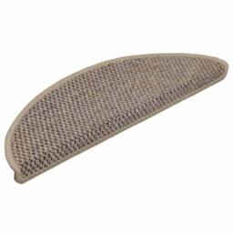 Berkfield Home Stair Mats Self-adhesive Sisal-Look 15 pcs 56x17x3 cm Dark Beige - Size: Medium - thumbnail 3