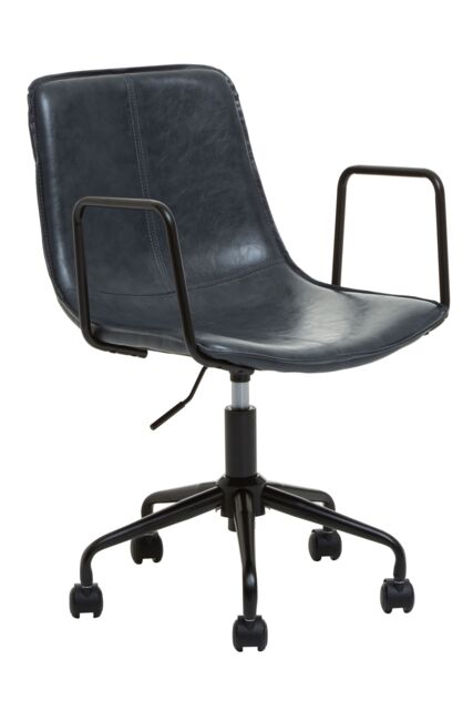 Orsina Claw Base Black Leather Home Office Chair, Upholstered Seat Of Office Chair, Height Adjustable Swivel Chair in Grey - image 1