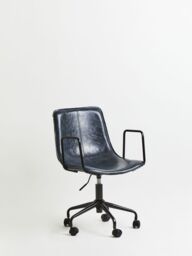 Orsina Claw Base Black Leather Home Office Chair, Upholstered Seat Of Office Chair, Height Adjustable Swivel Chair in Grey - thumbnail 5
