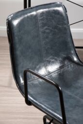 Orsina Claw Base Black Leather Home Office Chair, Upholstered Seat Of Office Chair, Height Adjustable Swivel Chair in Grey - thumbnail 6