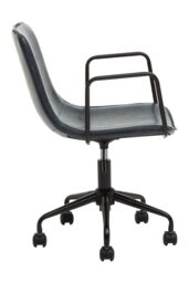 Orsina Claw Base Black Leather Home Office Chair, Upholstered Seat Of Office Chair, Height Adjustable Swivel Chair in Grey - thumbnail 3