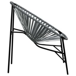 Berkfield Home Garden Chair Set 3 pcs Black & Light Grey Poly Rattan - thumbnail 7