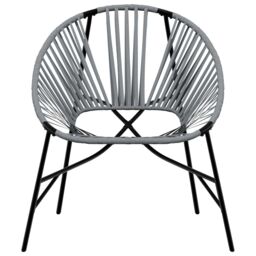Berkfield Home Garden Chair Set 3 pcs Black & Light Grey Poly Rattan - thumbnail 5