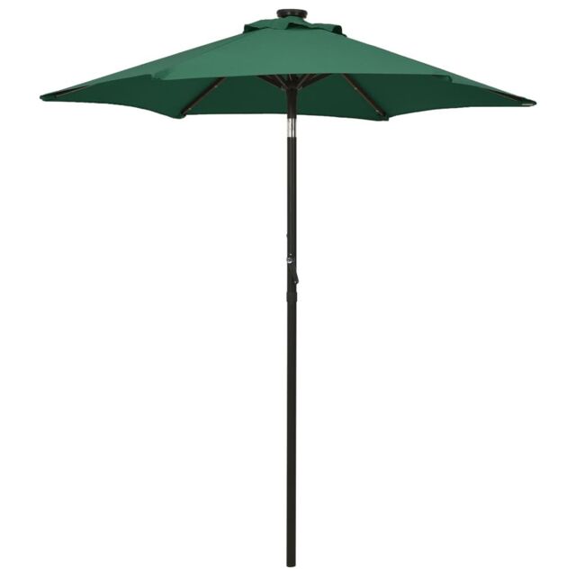Berkfield Home Parasol with LED Lights Green 200x211 cm Aluminium - image 1