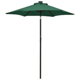Berkfield Home Parasol with LED Lights Green 200x211 cm Aluminium