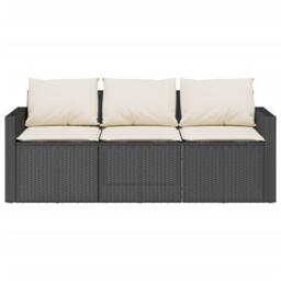 Berkfield Home 2 Piece Garden Dining Set with Cushions Black Poly Rattan - thumbnail 6