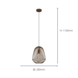 Eglo Espinal Bronze Steel Caged Style Contemporary Pendant in Brown - thumbnail 4
